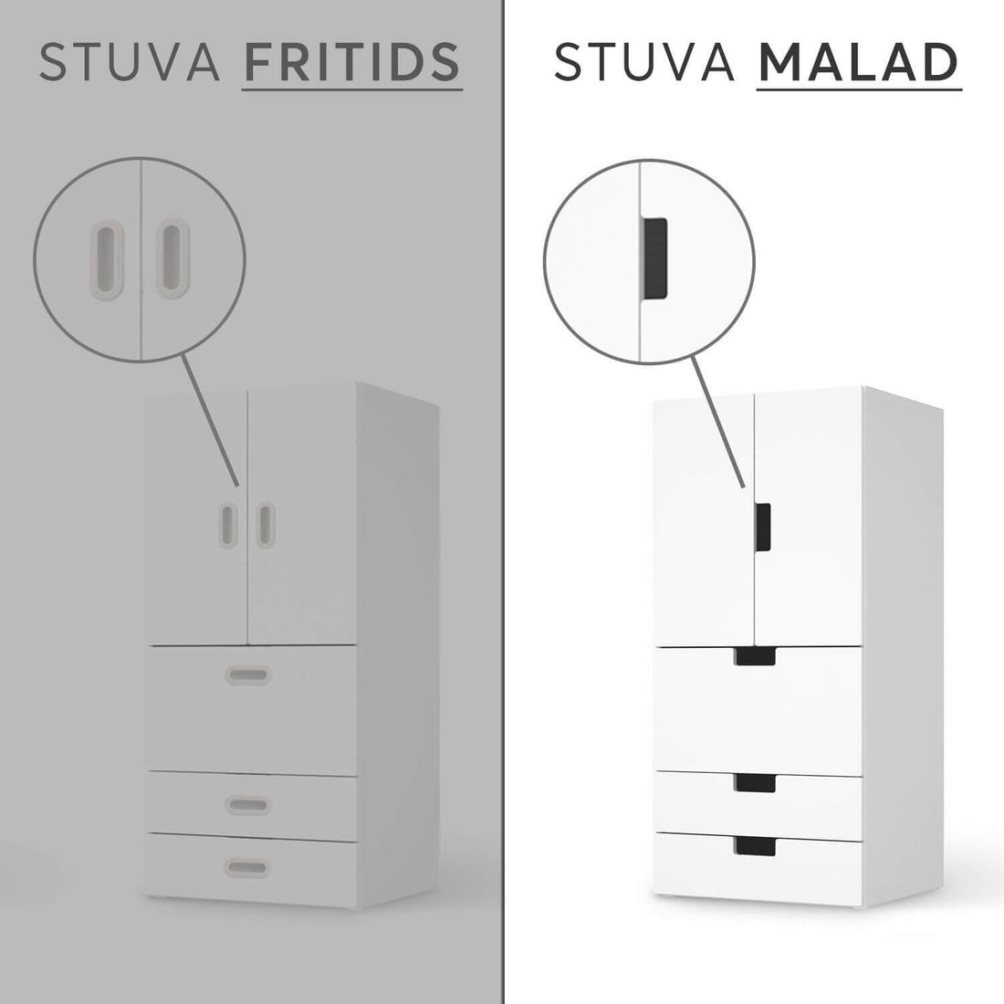 Vergleich IKEA Stuva Malad / Fritids - Gelbe Zacken