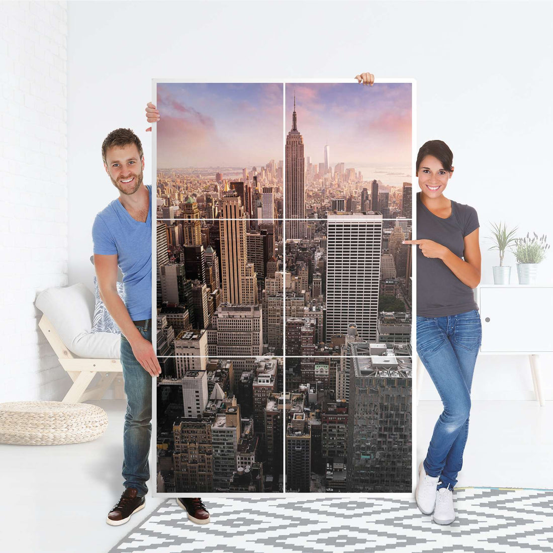 Möbel Klebefolie Big Apple - IKEA Besta Schrank Hoch 6 Türen - Folie