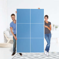 Möbel Klebefolie Blau Light - IKEA Besta Schrank Hoch 6 Türen - Folie