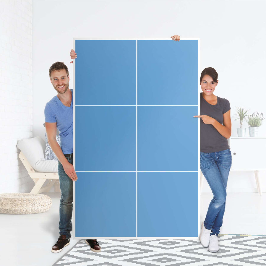 Möbel Klebefolie Blau Light - IKEA Besta Schrank Hoch 6 Türen - Folie