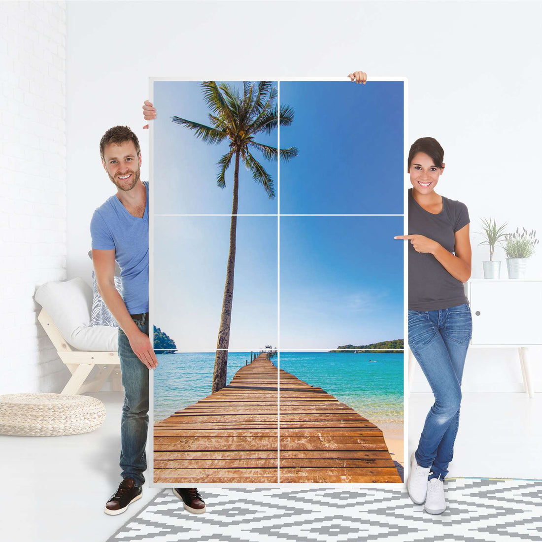 Möbel Klebefolie Caribbean - IKEA Besta Schrank Hoch 6 Türen - Folie