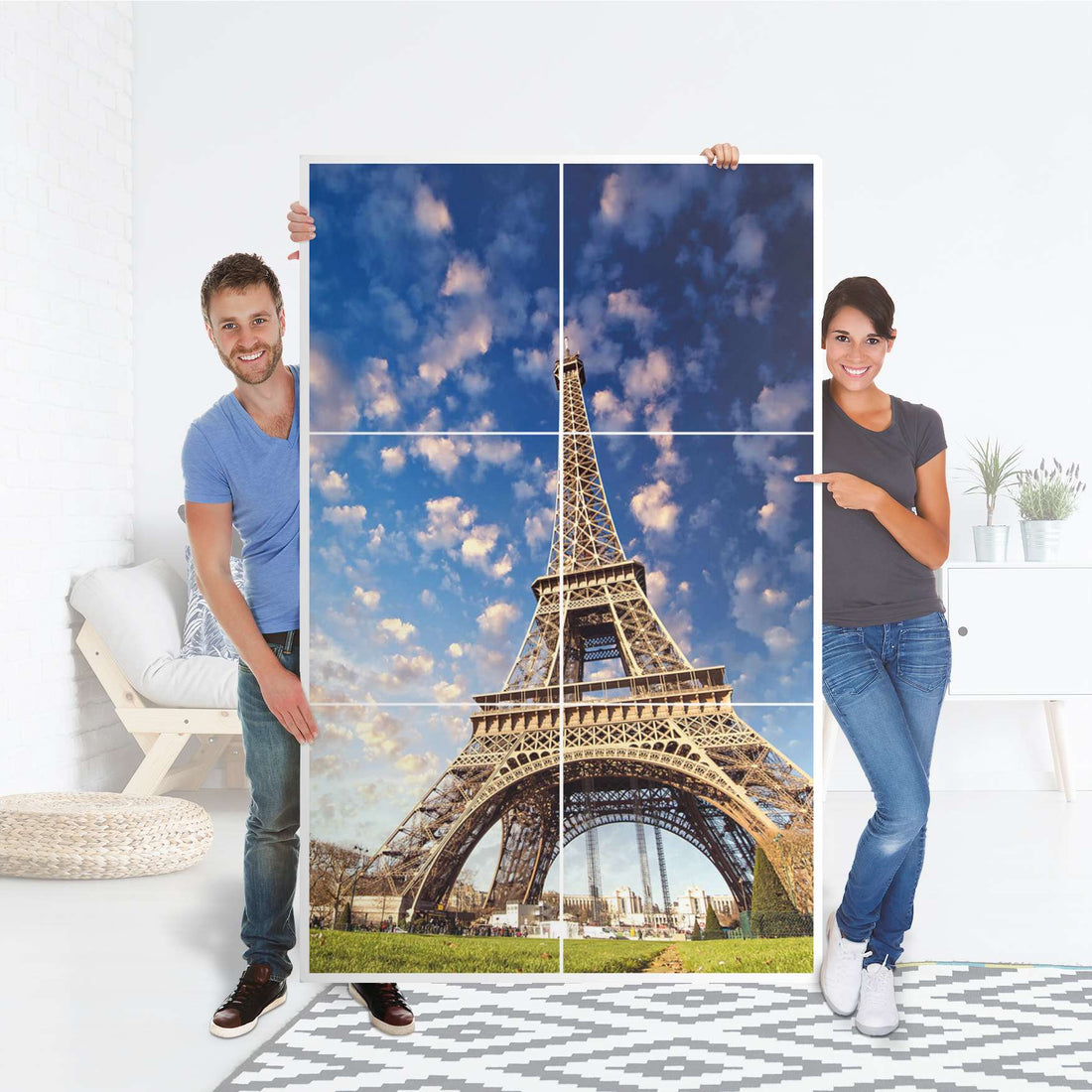 Möbel Klebefolie La Tour Eiffel - IKEA Besta Schrank Hoch 6 Türen - Folie