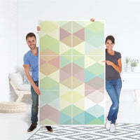 Möbel Klebefolie Melitta Pastell Geometrie - IKEA Besta Schrank Hoch 6 Türen - Folie