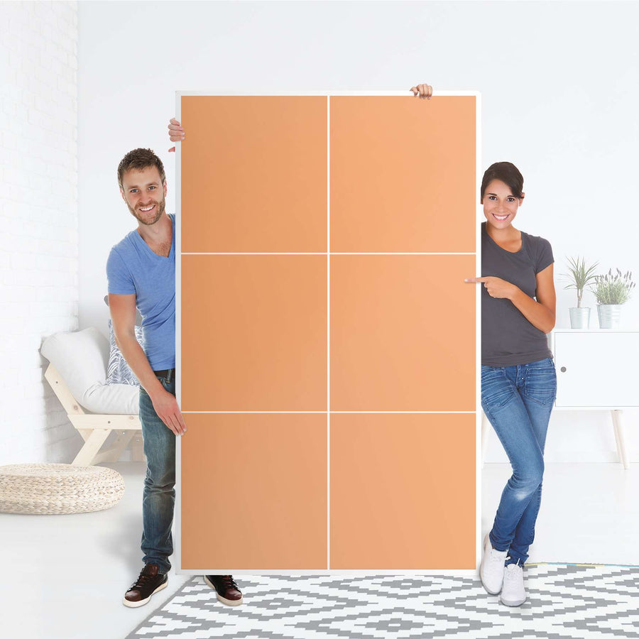 Möbel Klebefolie Orange Light - IKEA Besta Schrank Hoch 6 Türen - Folie