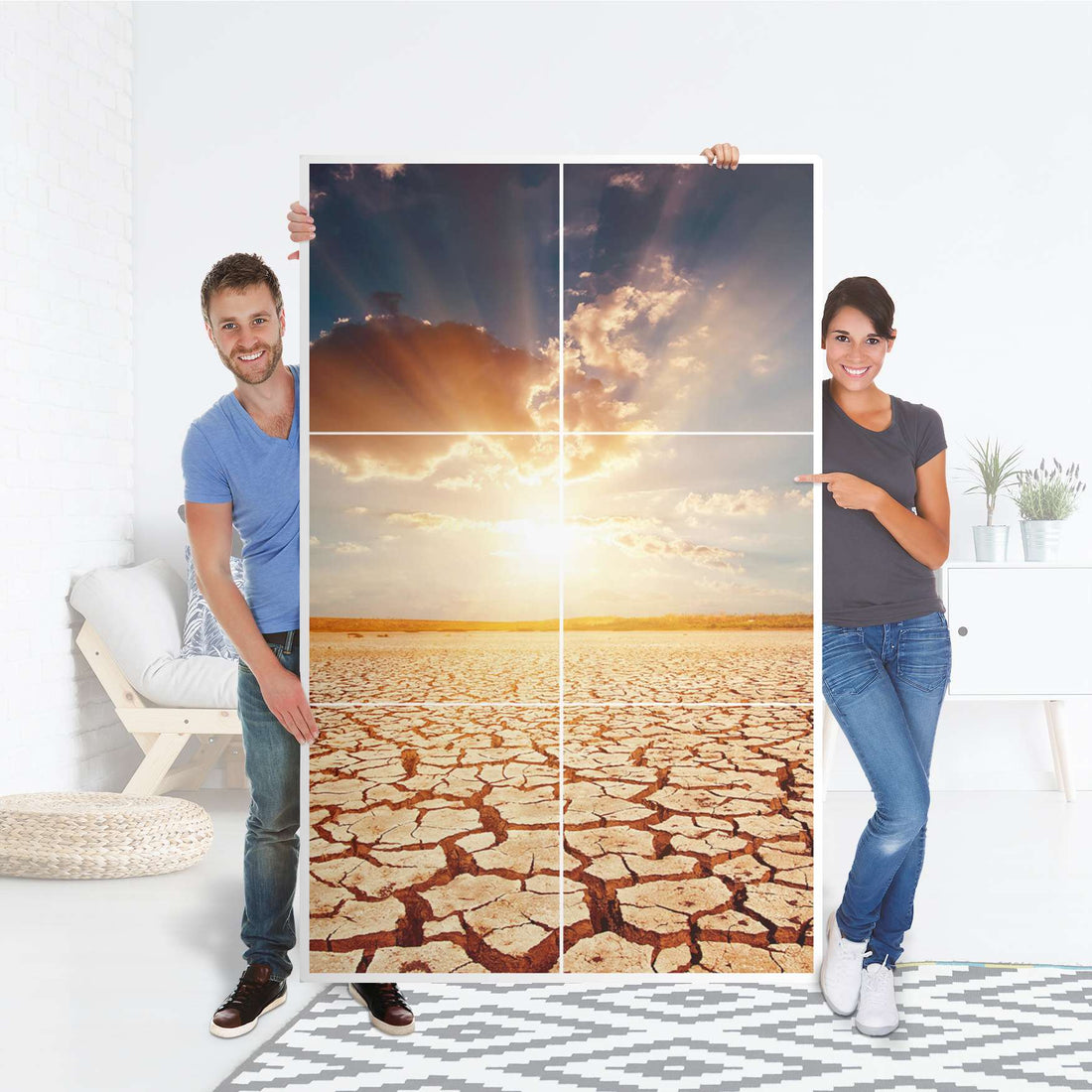 Möbel Klebefolie Savanne - IKEA Besta Schrank Hoch 6 Türen - Folie