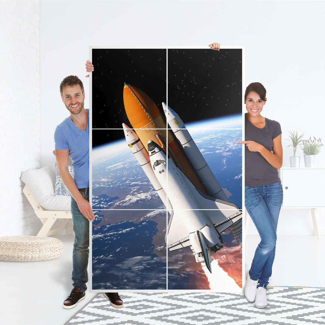 Möbel Klebefolie Space Traveller - IKEA Besta Schrank Hoch 6 Türen - Folie