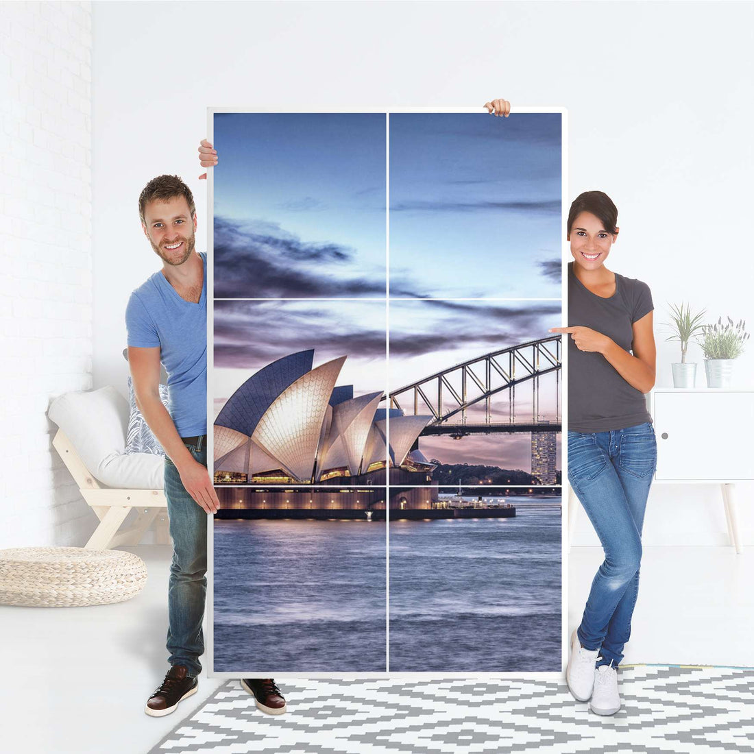 Möbel Klebefolie Sydney - IKEA Besta Schrank Hoch 6 Türen - Folie