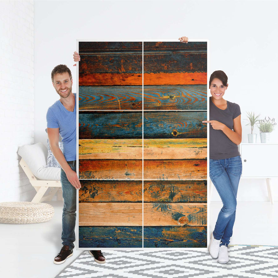 Möbel Klebefolie Wooden - IKEA Besta Schrank Hoch 6 Türen - Folie
