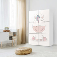 Möbel Klebefolie Baby Unicorn - IKEA Besta Schrank Hoch 6 Türen - Kinderzimmer