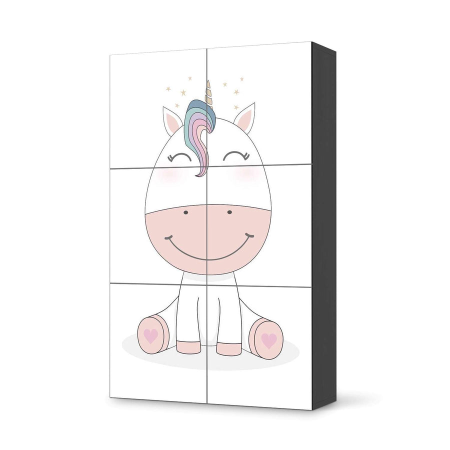 Möbel Klebefolie Baby Unicorn - IKEA Besta Schrank Hoch 6 Türen - schwarz