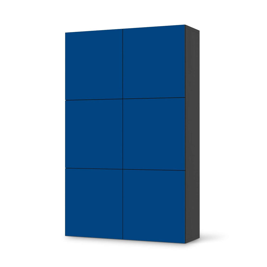 Möbel Klebefolie Blau Dark - IKEA Besta Schrank Hoch 6 Türen - schwarz