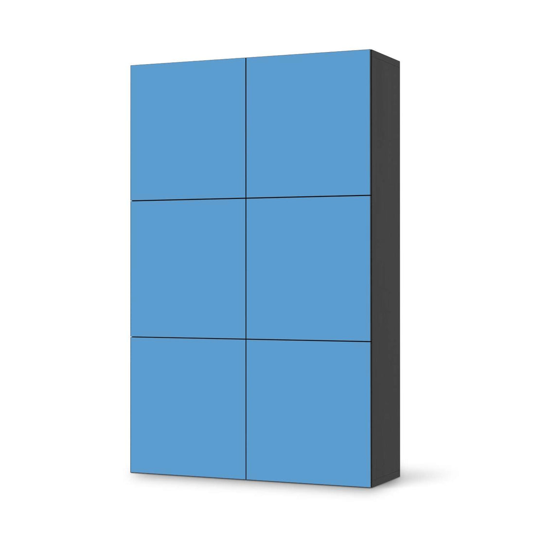 Möbel Klebefolie Blau Light - IKEA Besta Schrank Hoch 6 Türen - schwarz