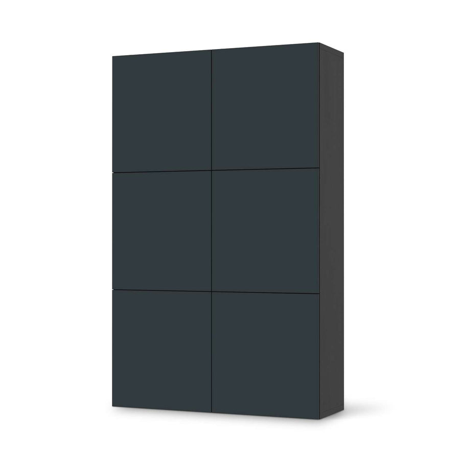 Möbel Klebefolie Blaugrau Dark - IKEA Besta Schrank Hoch 6 Türen - schwarz