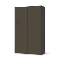 Möbel Klebefolie Braungrau Dark - IKEA Besta Schrank Hoch 6 Türen - schwarz