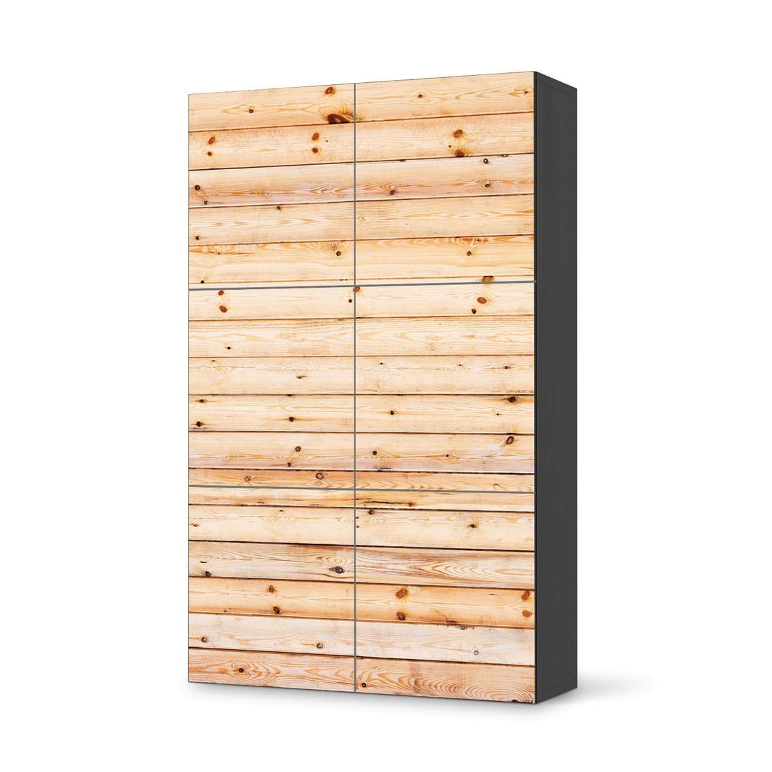 Möbel Klebefolie Bright Planks - IKEA Besta Schrank Hoch 6 Türen - schwarz