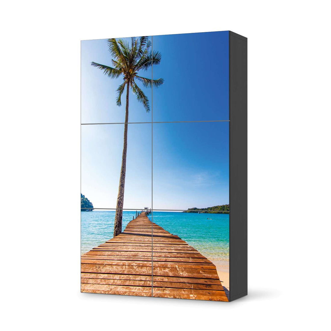 Möbel Klebefolie Caribbean - IKEA Besta Schrank Hoch 6 Türen - schwarz