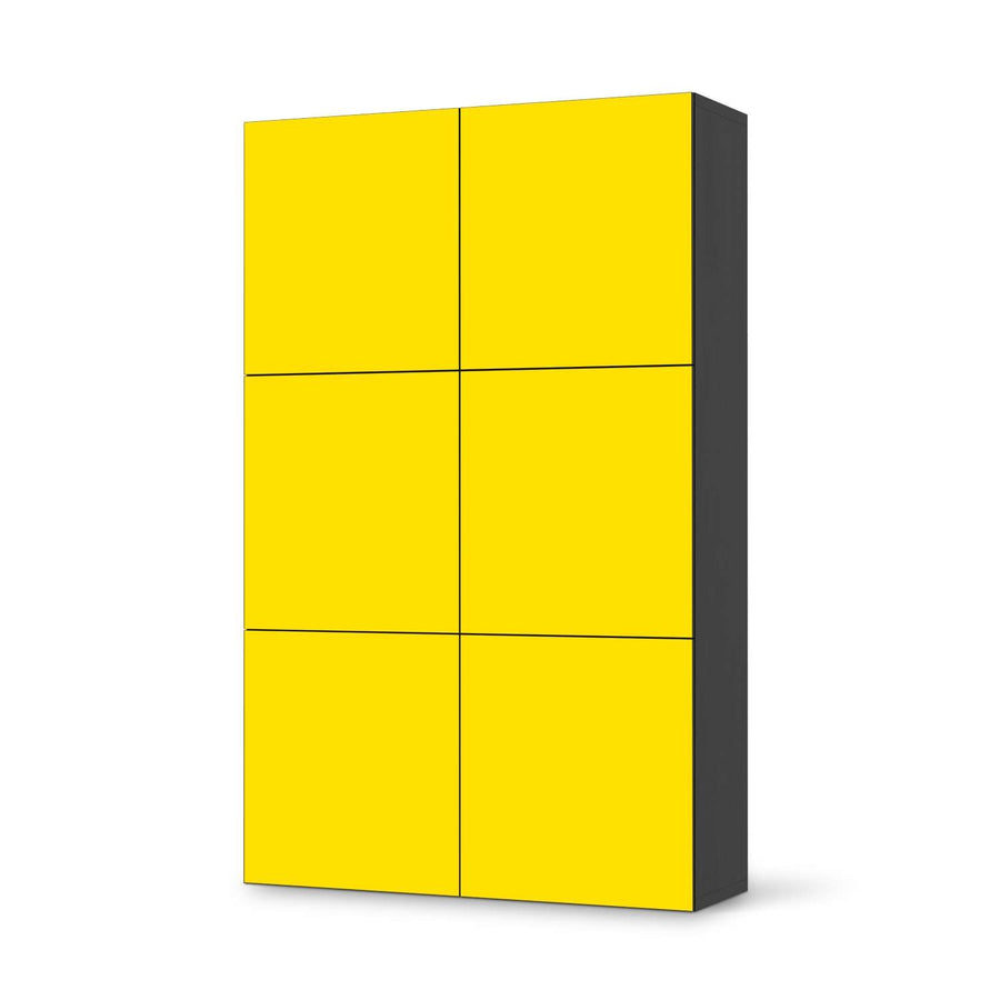 Möbel Klebefolie Gelb Dark - IKEA Besta Schrank Hoch 6 Türen - schwarz