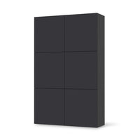 Möbel Klebefolie Grau Dark - IKEA Besta Schrank Hoch 6 Türen - schwarz