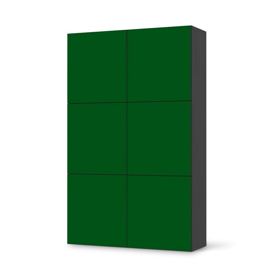 Möbel Klebefolie Grün Dark - IKEA Besta Schrank Hoch 6 Türen - schwarz