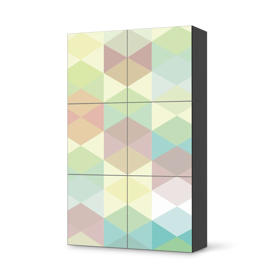Möbel Klebefolie Melitta Pastell Geometrie - IKEA Besta Schrank Hoch 6 Türen - schwarz
