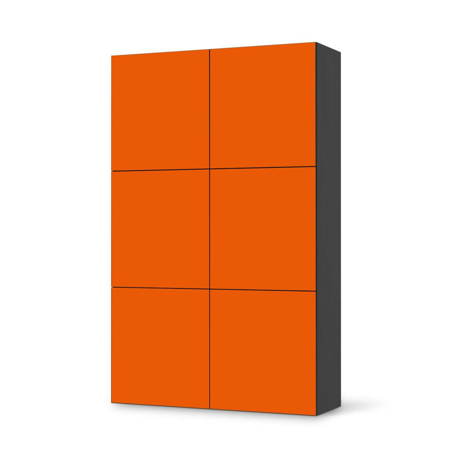 Möbel Klebefolie Orange Dark - IKEA Besta Schrank Hoch 6 Türen - schwarz