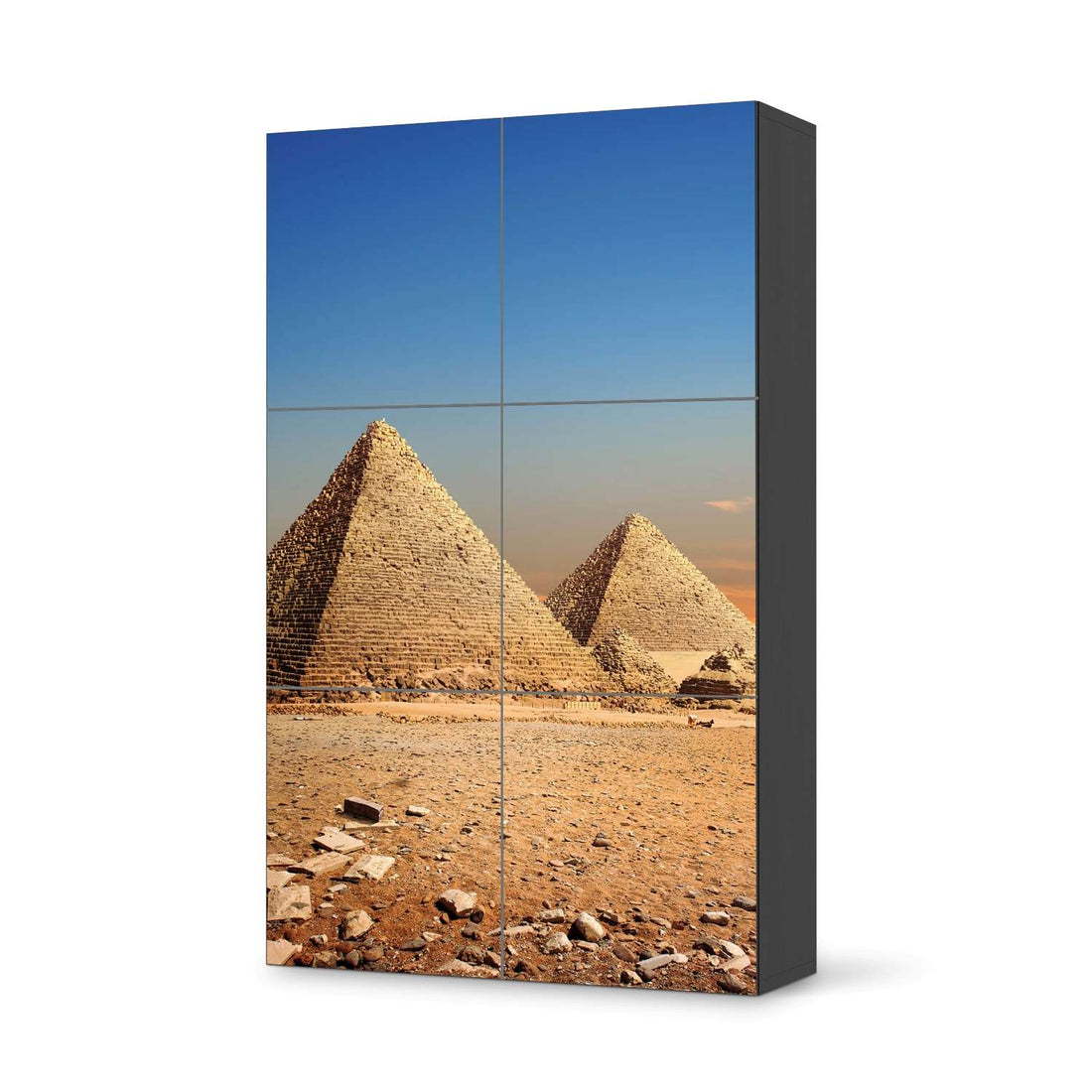 Möbel Klebefolie Pyramids - IKEA Besta Schrank Hoch 6 Türen - schwarz