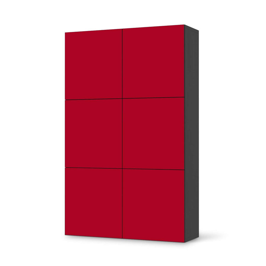 Möbel Klebefolie Rot Dark - IKEA Besta Schrank Hoch 6 Türen - schwarz