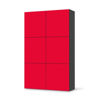 Möbel Klebefolie Rot Light - IKEA Besta Schrank Hoch 6 Türen - schwarz
