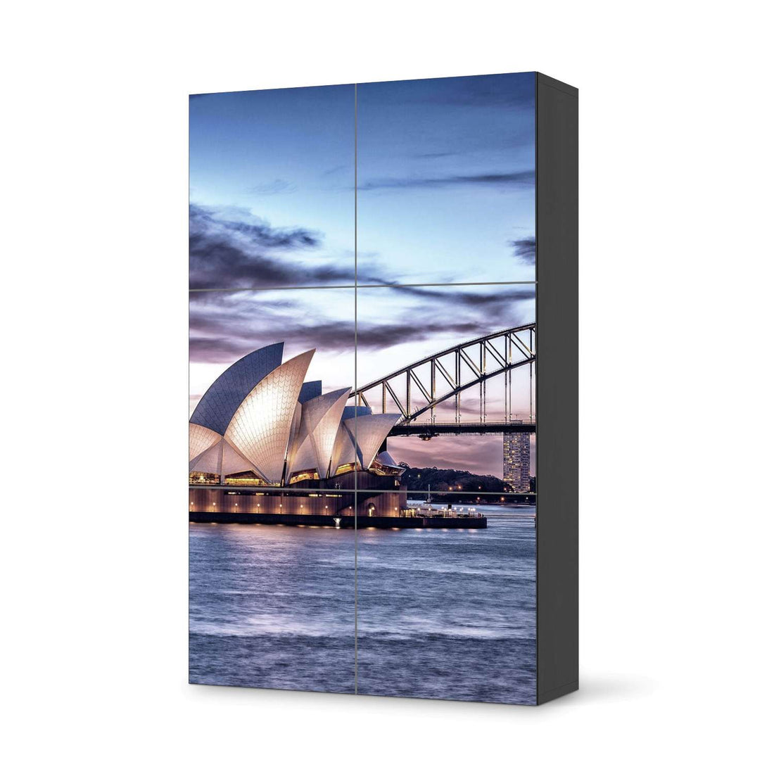 Möbel Klebefolie Sydney - IKEA Besta Schrank Hoch 6 Türen - schwarz