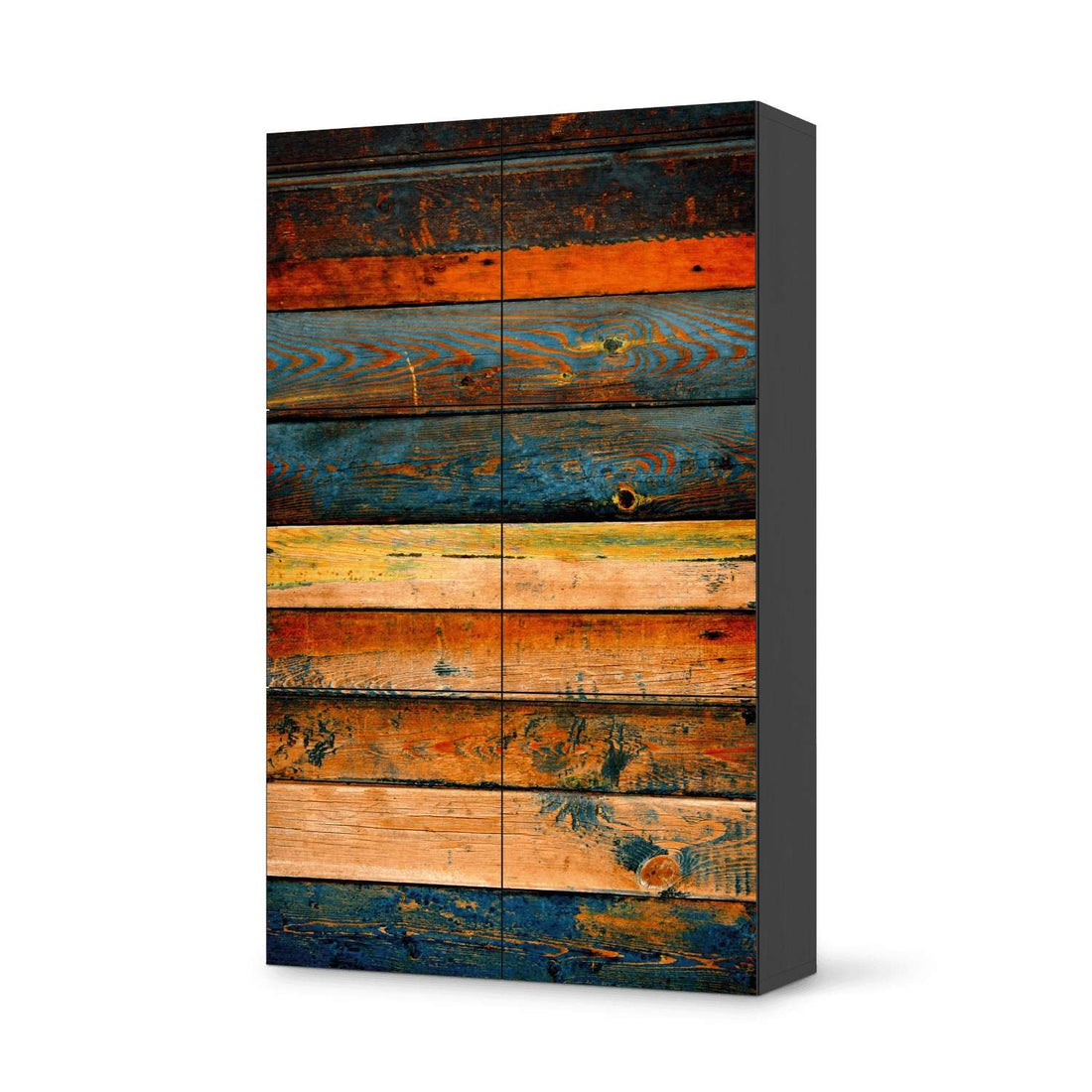 Möbel Klebefolie Wooden - IKEA Besta Schrank Hoch 6 Türen - schwarz