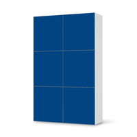 Möbel Klebefolie Blau Dark - IKEA Besta Schrank Hoch 6 Türen  - weiss