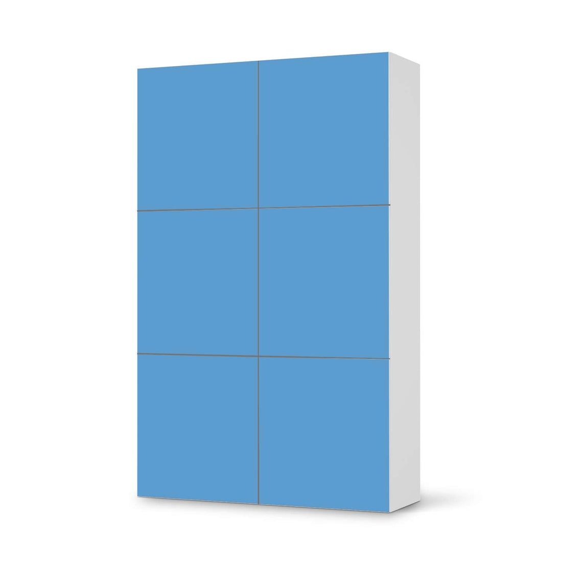 Möbel Klebefolie Blau Light - IKEA Besta Schrank Hoch 6 Türen  - weiss