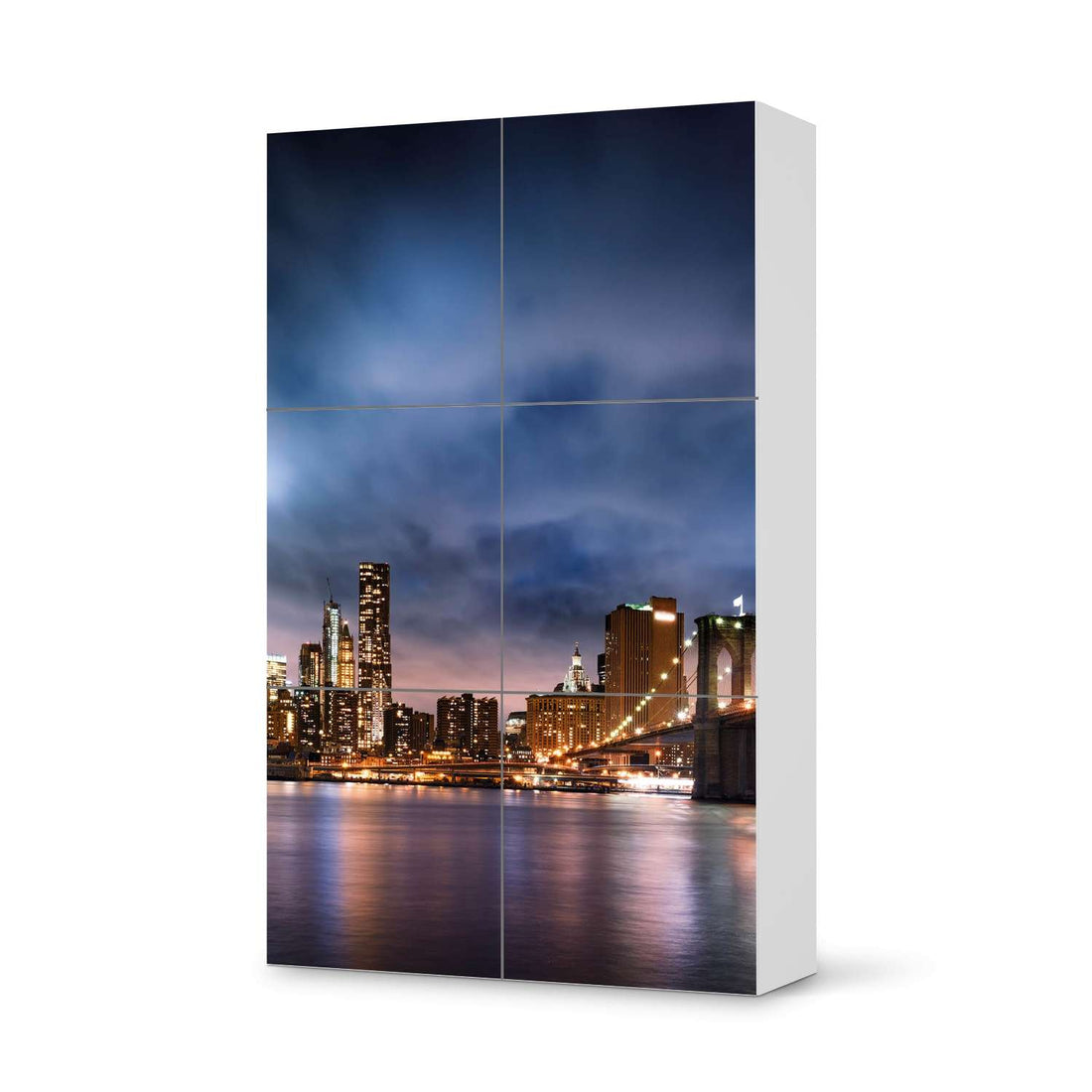 Möbel Klebefolie Brooklyn Bridge - IKEA Besta Schrank Hoch 6 Türen  - weiss