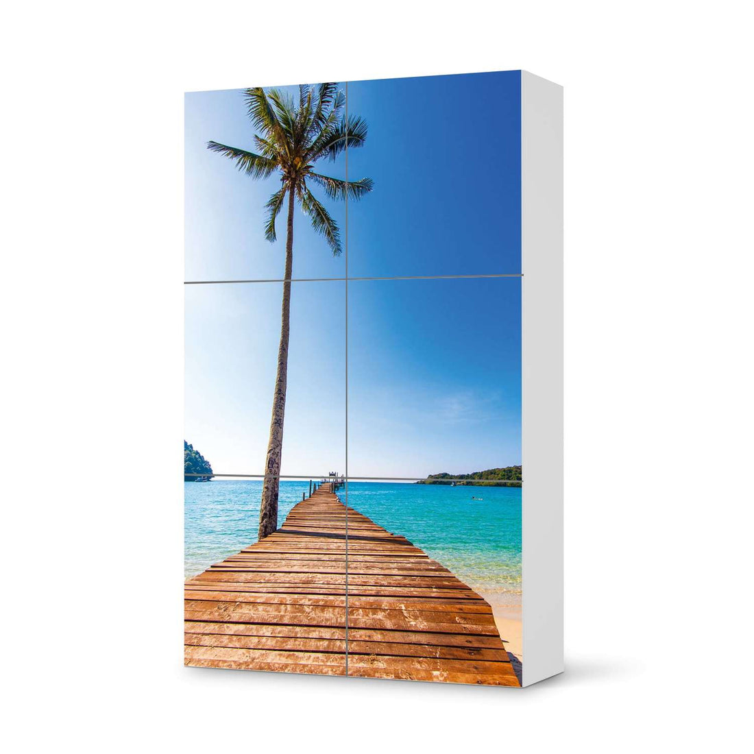 Möbel Klebefolie Caribbean - IKEA Besta Schrank Hoch 6 Türen  - weiss