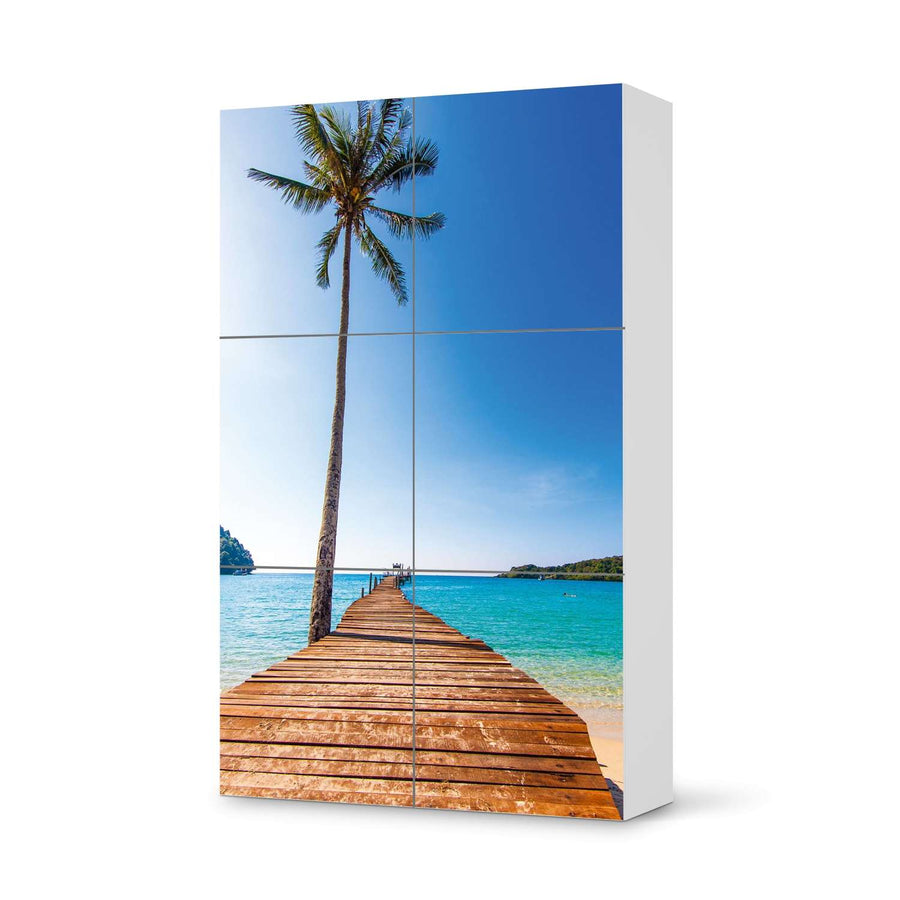 Möbel Klebefolie Caribbean - IKEA Besta Schrank Hoch 6 Türen  - weiss