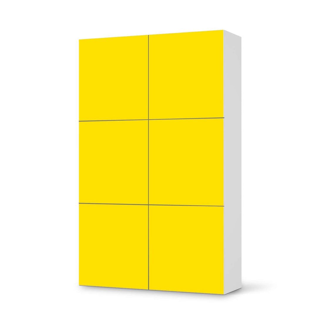 Möbel Klebefolie Gelb Dark - IKEA Besta Schrank Hoch 6 Türen  - weiss