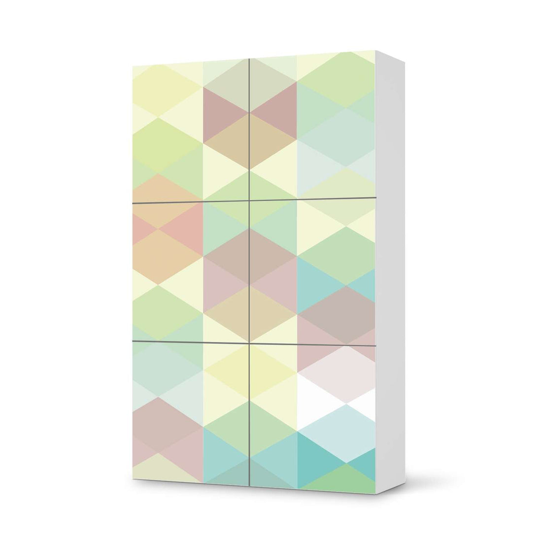 Möbel Klebefolie Melitta Pastell Geometrie - IKEA Besta Schrank Hoch 6 Türen  - weiss
