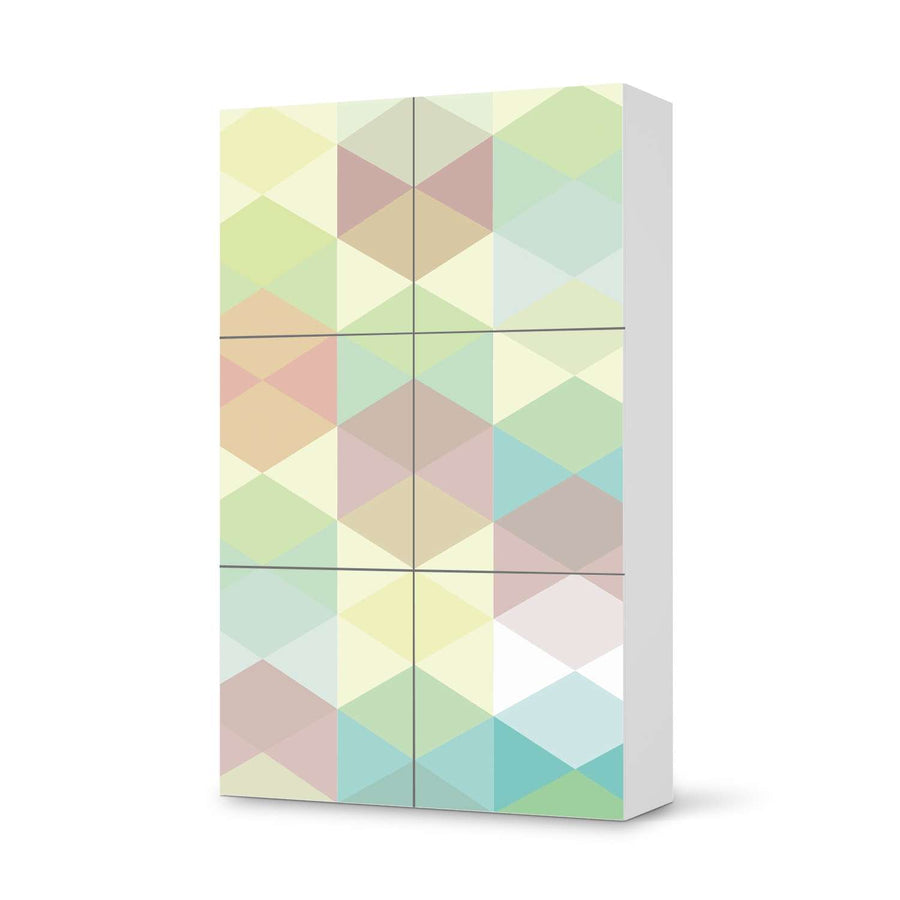 Möbel Klebefolie Melitta Pastell Geometrie - IKEA Besta Schrank Hoch 6 Türen  - weiss