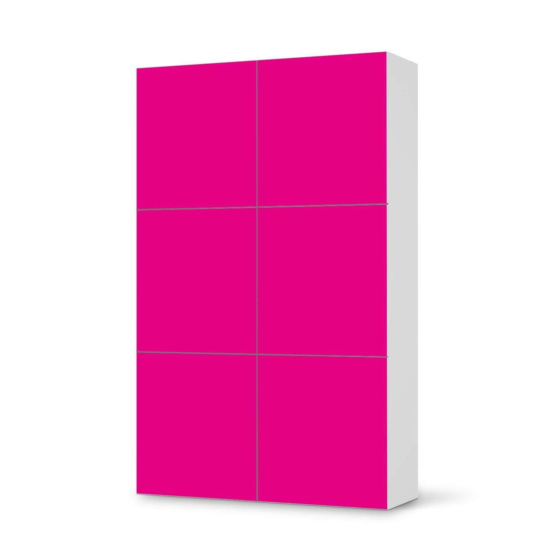 Möbel Klebefolie Pink Dark - IKEA Besta Schrank Hoch 6 Türen  - weiss