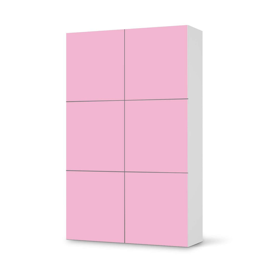 Möbel Klebefolie Pink Light - IKEA Besta Schrank Hoch 6 Türen  - weiss