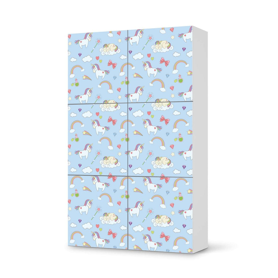 Möbel Klebefolie Rainbow Unicorn - IKEA Besta Schrank Hoch 6 Türen  - weiss