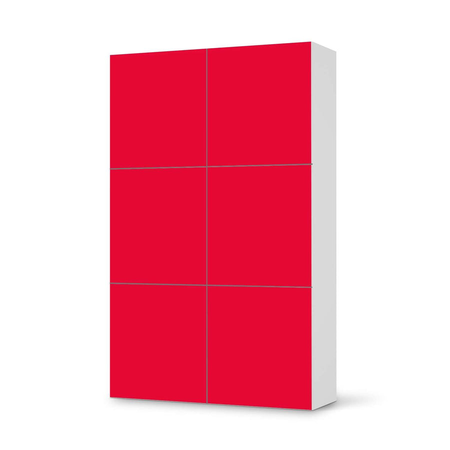 Möbel Klebefolie Rot Light - IKEA Besta Schrank Hoch 6 Türen  - weiss