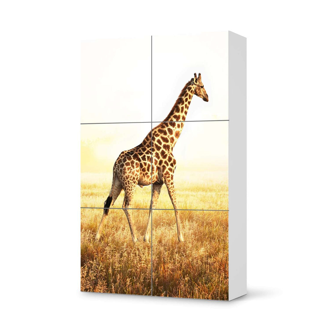 Möbel Klebefolie Savanna Giraffe - IKEA Besta Schrank Hoch 6 Türen  - weiss