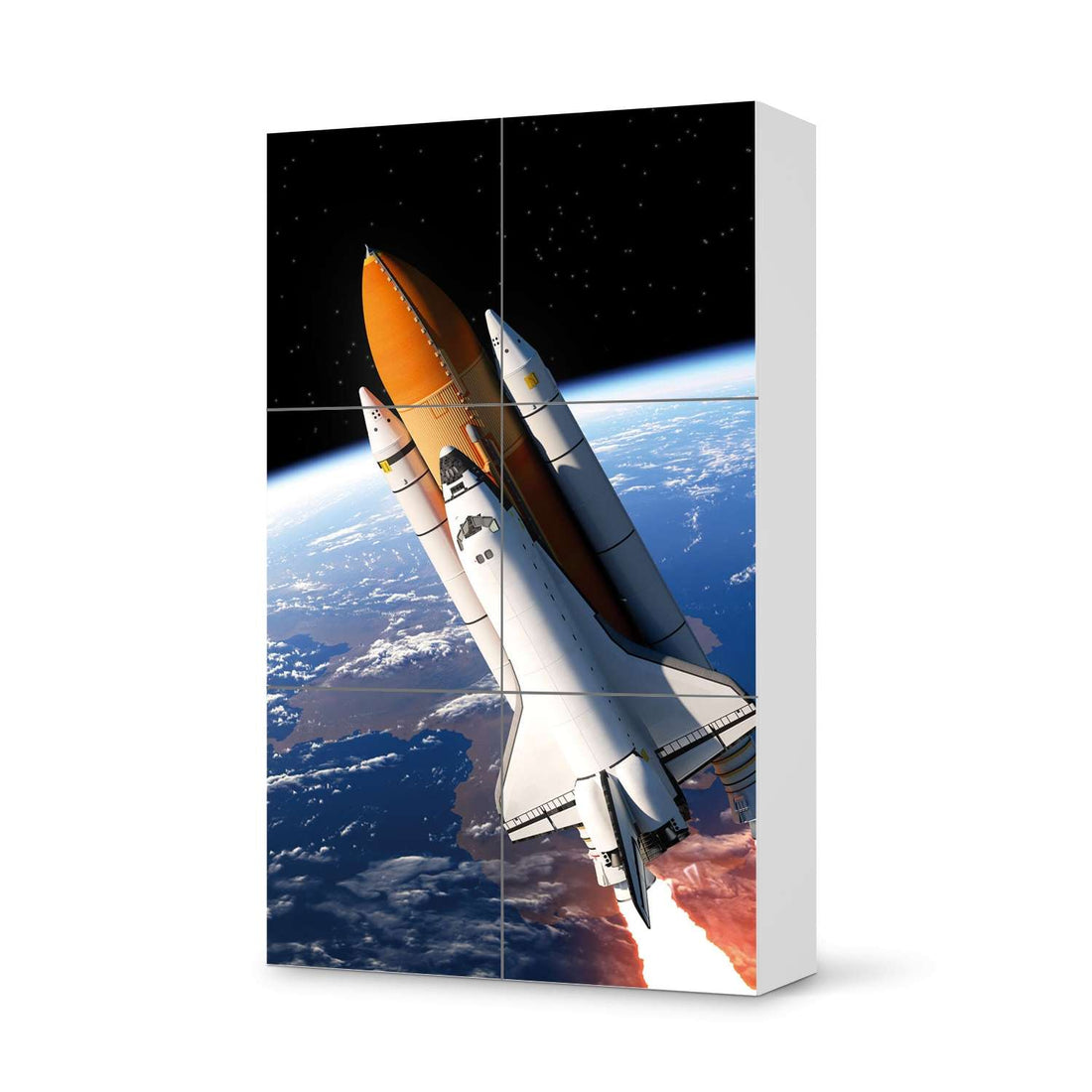 Möbel Klebefolie Space Traveller - IKEA Besta Schrank Hoch 6 Türen  - weiss
