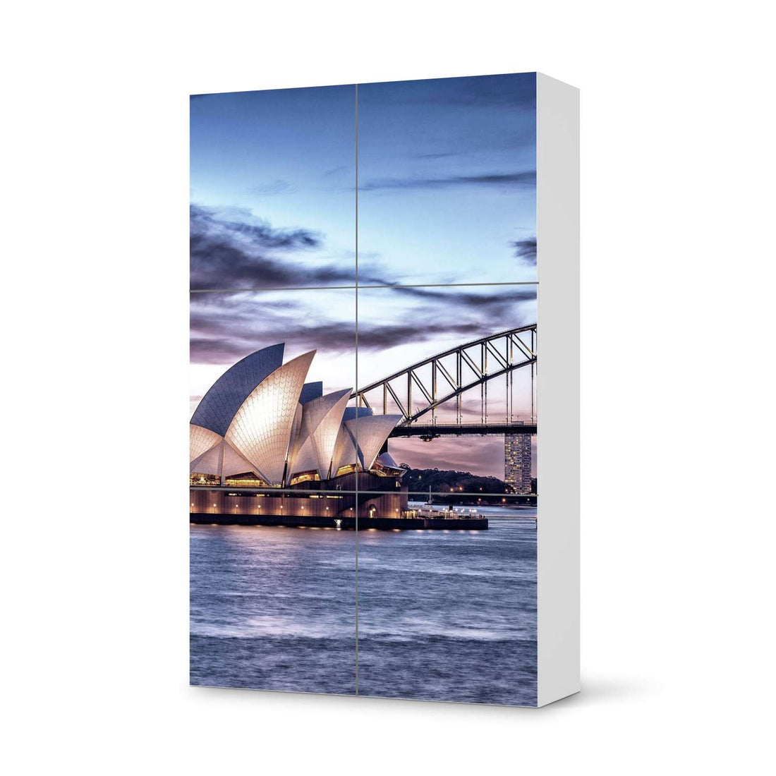 Möbel Klebefolie Sydney - IKEA Besta Schrank Hoch 6 Türen  - weiss