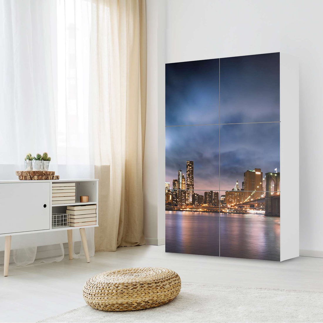 Möbel Klebefolie Brooklyn Bridge - IKEA Besta Schrank Hoch 6 Türen - Wohnzimmer