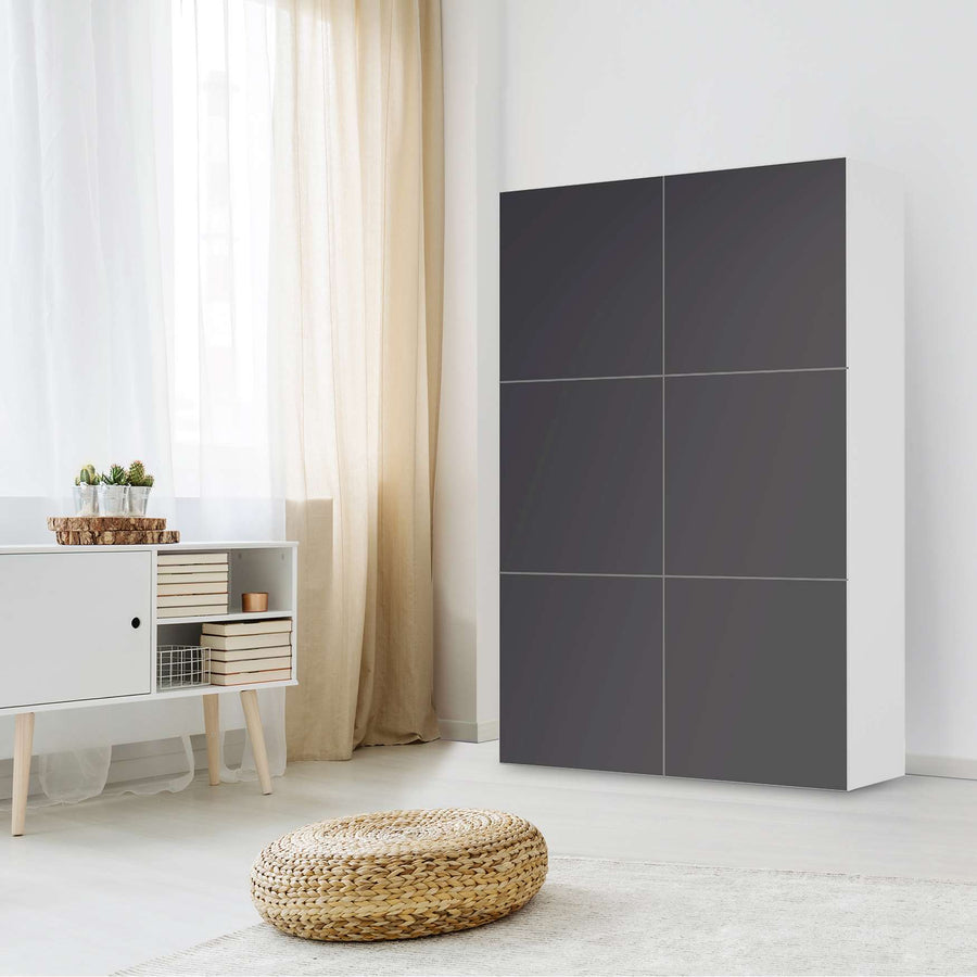 Möbel Klebefolie Grau Dark - IKEA Besta Schrank Hoch 6 Türen - Wohnzimmer