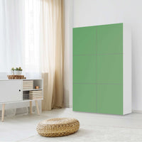 Möbel Klebefolie Grün Light - IKEA Besta Schrank Hoch 6 Türen - Wohnzimmer