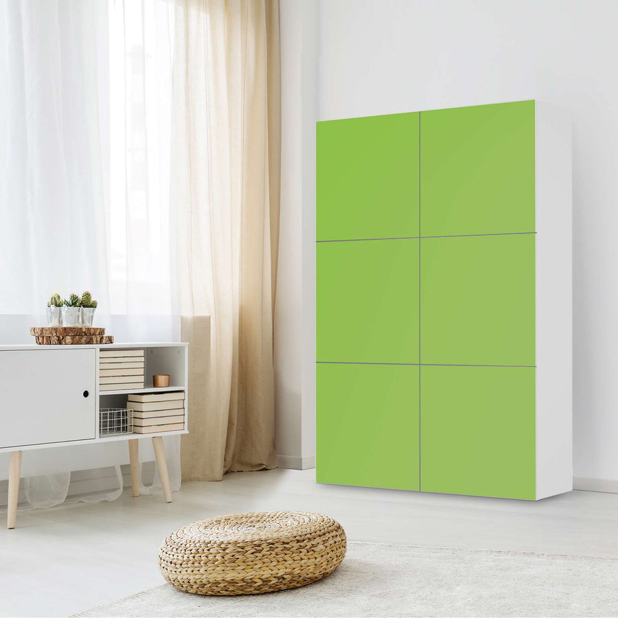 Möbel Klebefolie Hellgrün Dark - IKEA Besta Schrank Hoch 6 Türen - Wohnzimmer