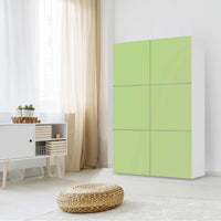 Möbel Klebefolie Hellgrün Light - IKEA Besta Schrank Hoch 6 Türen - Wohnzimmer